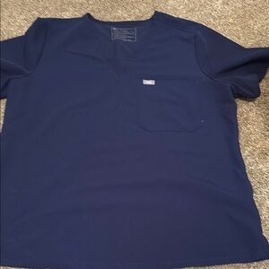 Figs Blue Short Sleeve Tee Premium Cotton Blend